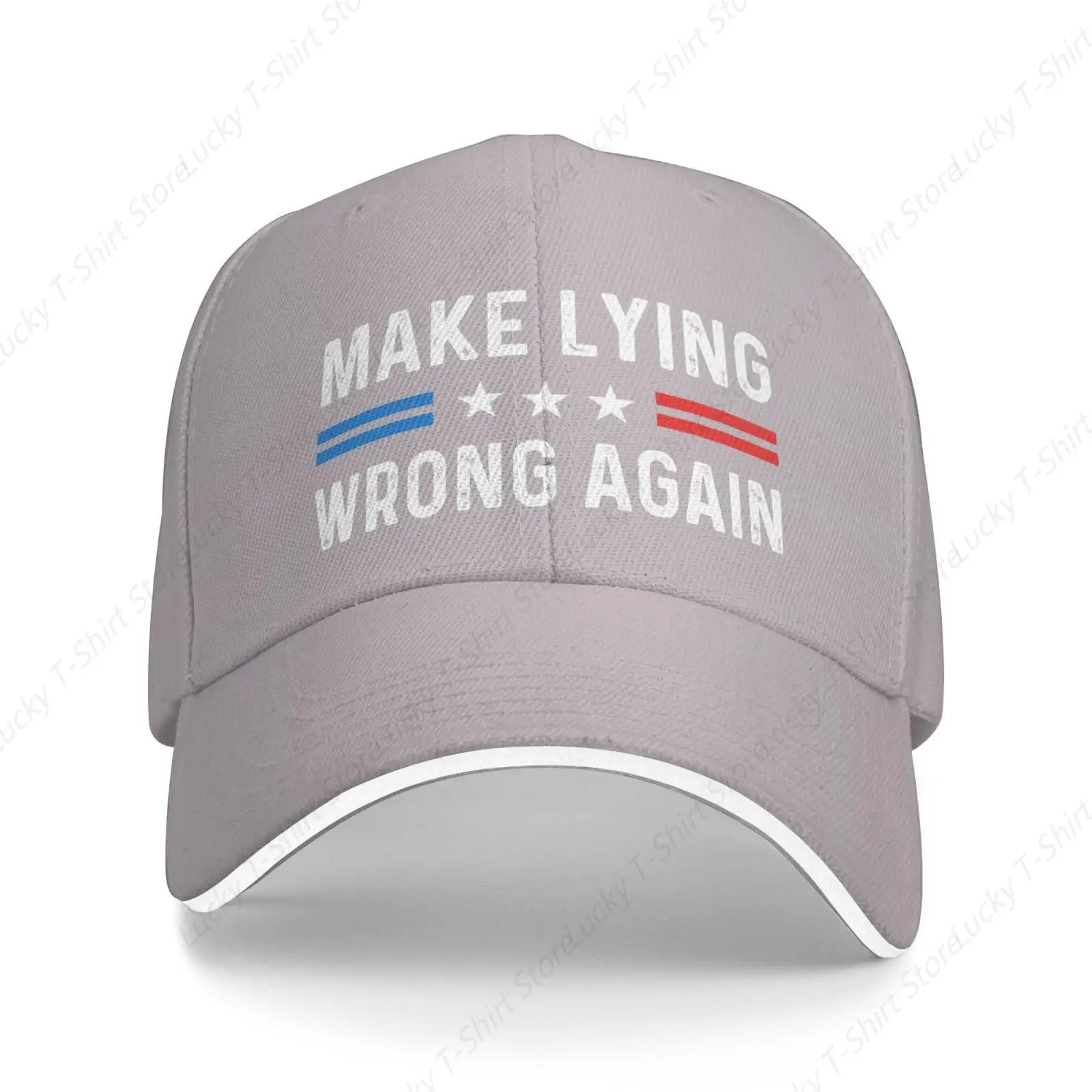 Make Lying Wrong Again Casquette Adjustable Trucker Hat Funny Baseball Cap for Men Women Unisex Headwear for Casual GYM Travel