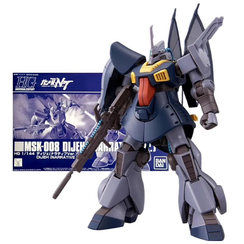 

Bandai Genuine Figure Gundam Model Kit Anime Figures HGUC 1/144 MSK-008 Dijeh Narrative Ver Collection Action Figure Model Toys