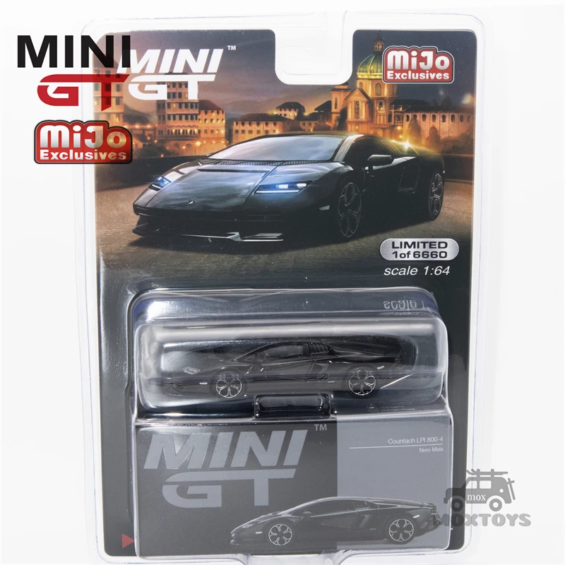 MINI GT Mijo Exclusives 1:64 Countach LPI 800-4 Nero Maia Black LHD Model Car