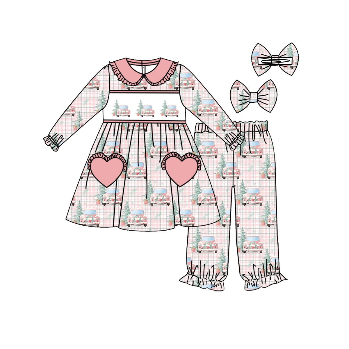 Boutique Children Clothing High Heel Print Outfits Wholesale Not Smock Clothes Boy Girls Pajamas Set Custom Other Styles
