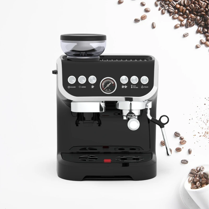 China Cafetera Coffee Pod Instant Cappuccino Espresso Machine Three in One Espresso Coffee Machine With Grinder Built in
