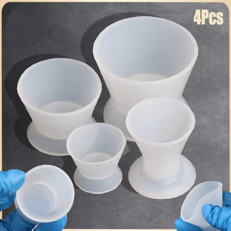 

4pcs Dentist Materials Silicone Mixing Bowl Use Dappen Dishes Teeth Whitening Dental Lab Odontologia Dental Tools Mixing Bowls