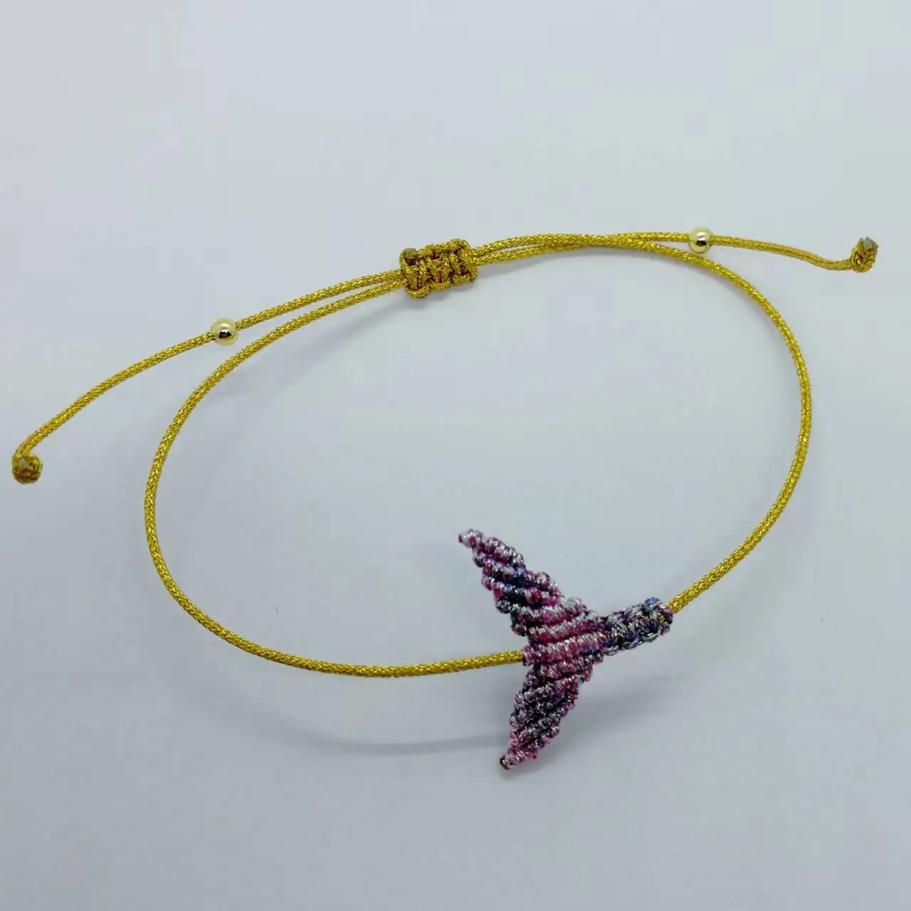 Fish Tail Whale Bracelet Handiwork Hand Knitting Gold Colorful Chain Wrist Bands Lucky Charm For Women Couple Lovers Gift