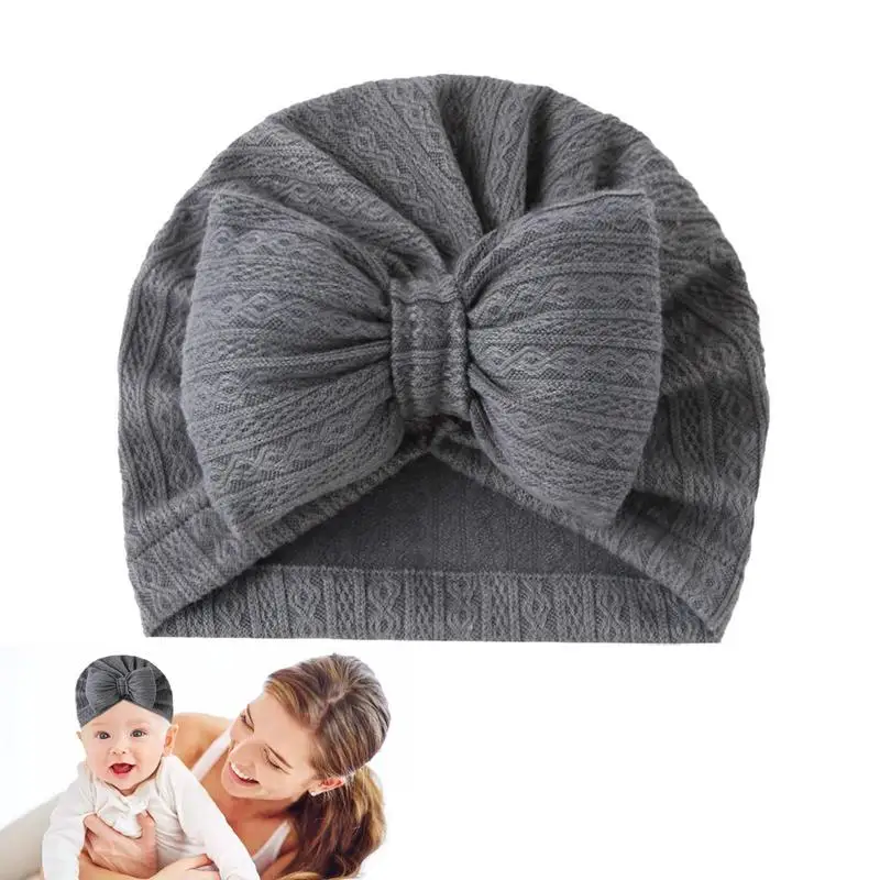 

Babies Girl Turban Babies Beanie Hats Bow Knot Cute And Cozy Turban Cotton Headwraps Kids Head Wrap Nursery Turban Hospital Baby