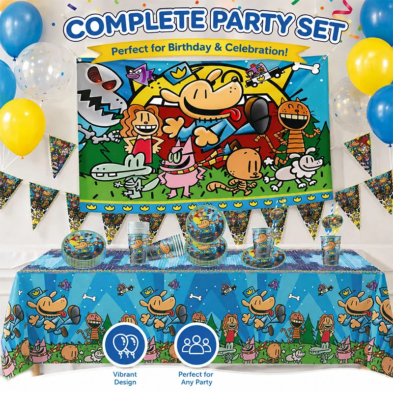 Birthday Party Dog Superman Theme Disposable Tableware Paper Cup Paper Tray Background Cloth Pennant Spiral Honeycomb Straw