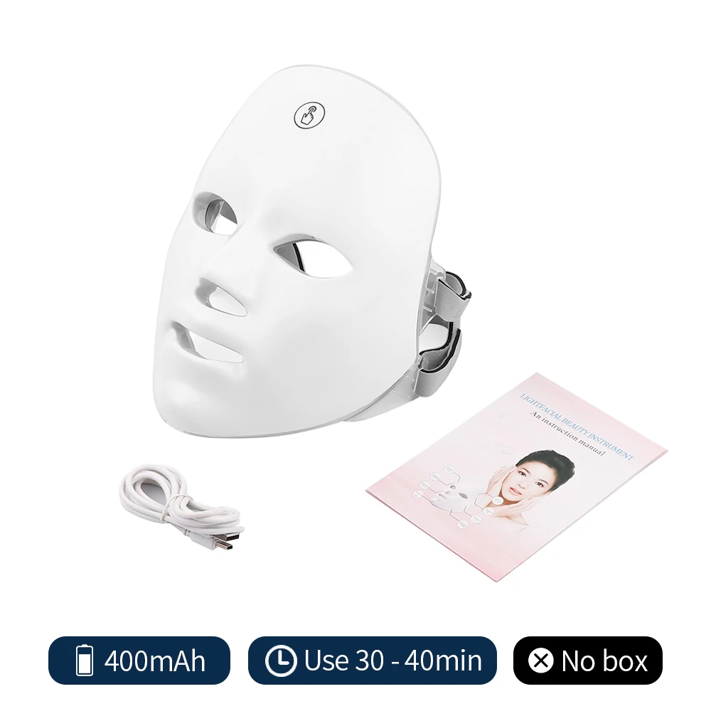 Oplaadbaar gezichts-LED-masker 7-kleuren LED-foton Schoonheidsmasker Huidverjonging Thuis Gezichtslifting Whitening Huidverzorging Schoonheidsmasker