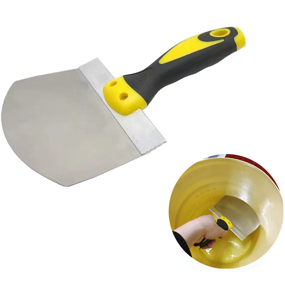 

Stainless Steel Putty Knife Paint Tool Plaster Shovel Filling Spatula Wallpaper Paint Scraper Wall Curved Scraper Hand Tools