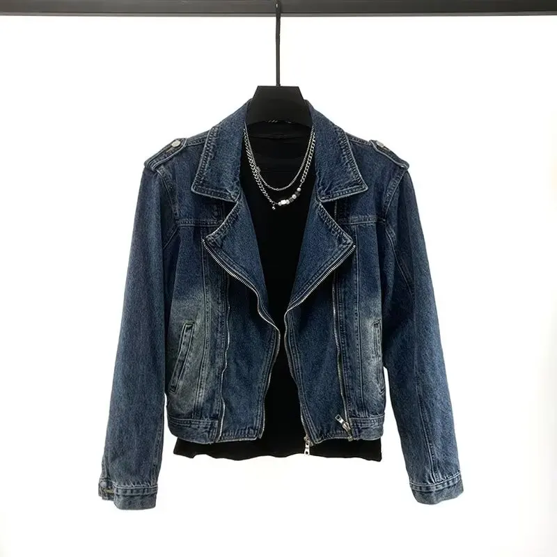 

Slim Fit Denim ort Jaet Men's Waed Vintage Patched Youth American Workwear Full Cotton Korean Sle Autumn Stand Collar...