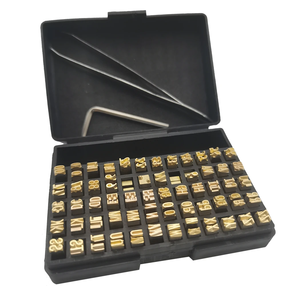 2x4x15mm/2x3x15 Brass letters,DY-8 Ribbon coding machine Characters 73/120PCS/Box