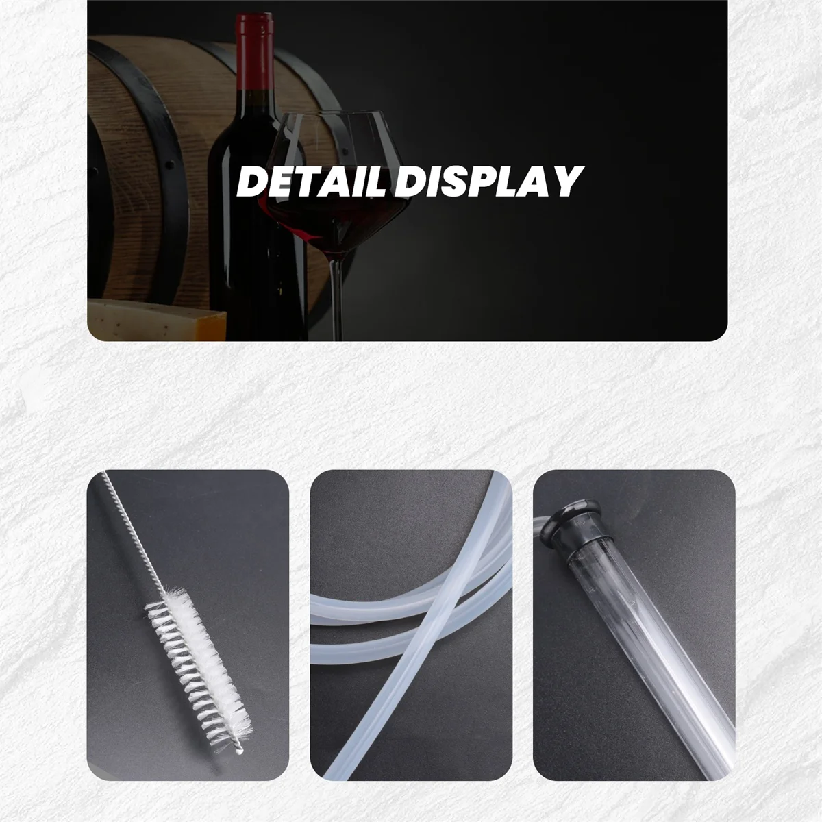 3/8In Auto Siphon with Clamp 6.5' Ft Hose Bottling Siphoning Kit with Food Grade Free Plastic Tubing for Beer GSY