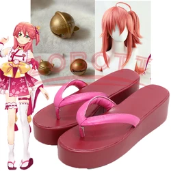 Japanese Virtual YouTuber Cosplay VTuber Hololive Sakura Miko Shoes Customize Cosplay Geta Shoes halloween wig shoes headgear