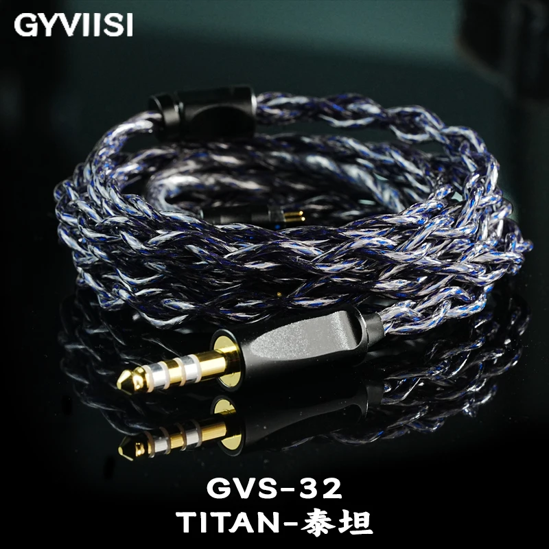 GVS-32 4-Core Platinum Alloy+Graphene Palladium Plating Cable 3.5/4.4mm HiFi Balanced Upgraded Headphone Cable for Linsoul Kiwi