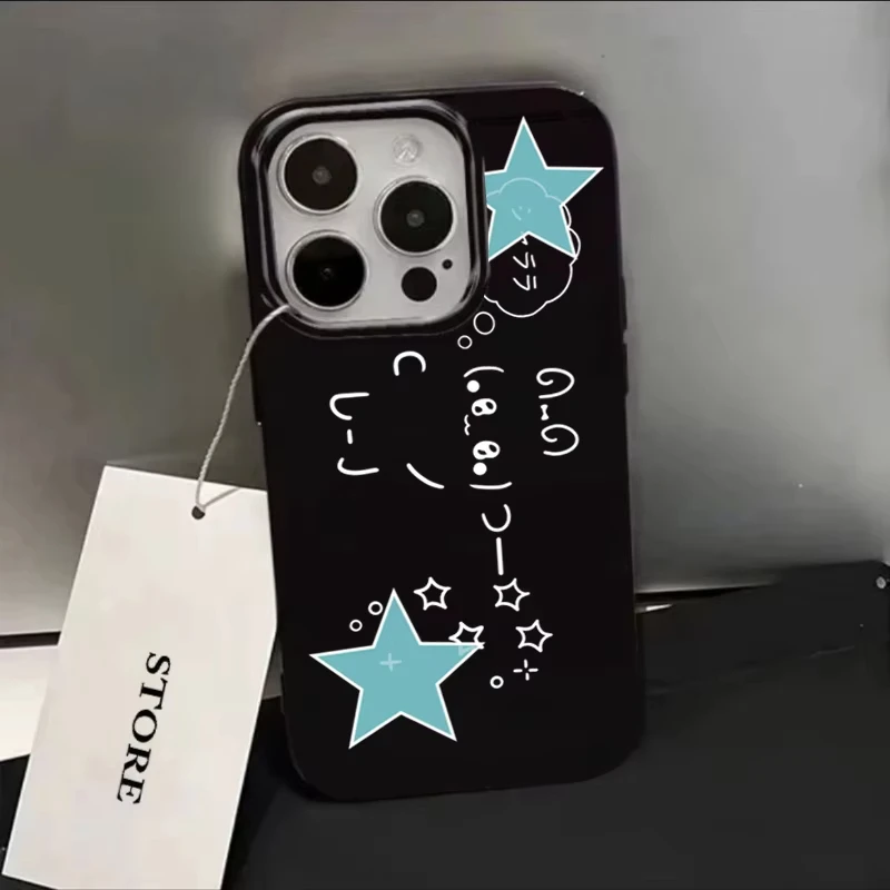 Funda de teléfono con diseño de conejo y estrella de dibujos animados para iPhone 17 Air 16e 16 Pro Max 15 14 Plus 13 12 Mini 11 Pro, funda trasera de silicona a prueba de golpes