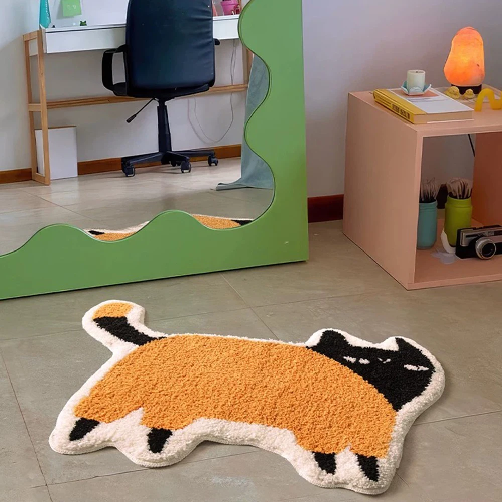 Cute  Shaped Thickened Anti-Slip Children's Room Carpet Water Absorbent Bedroom Door Mat Cartoon Style Home Textile Rug