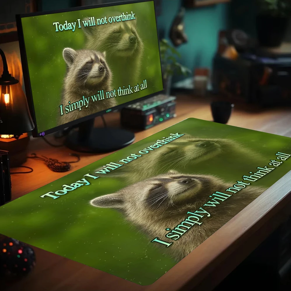 Funny Cute Raccoon Card Playmat Large office mouse pad Game Mats Tabletop for MTG/TCG Card Battle Commander Deck Gaming Desk Mat