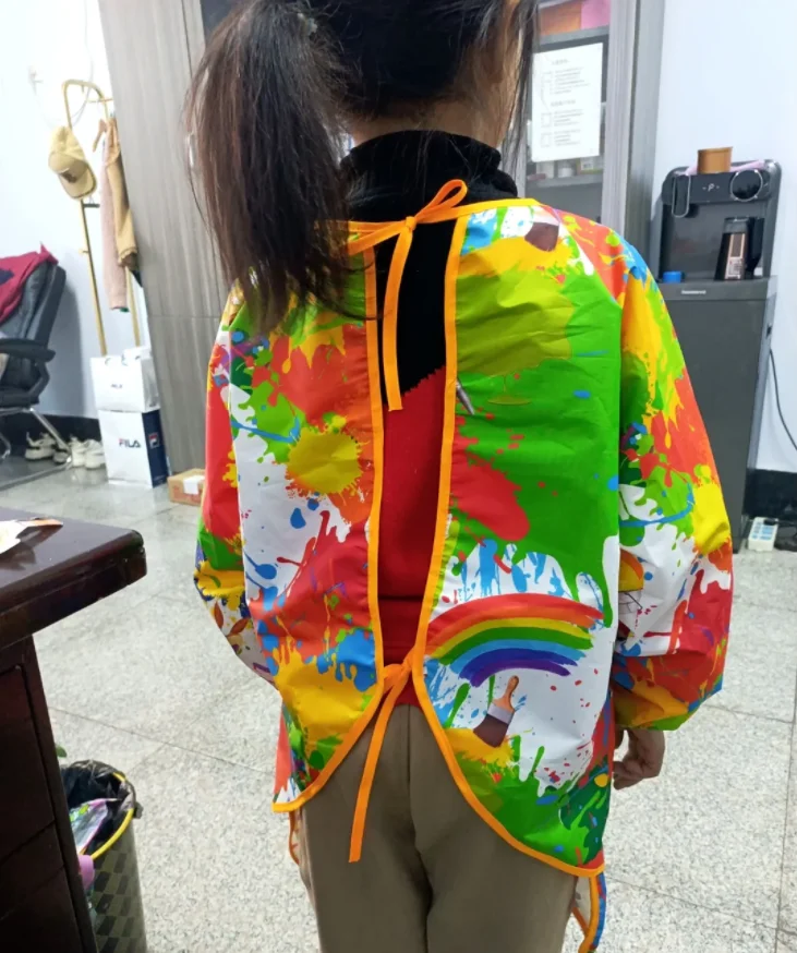 Kids Pocket Apron Waterproof Gown Uniform for Painting Children Working Artist Apron for Eating Cleaning Bib Dressing Supplies