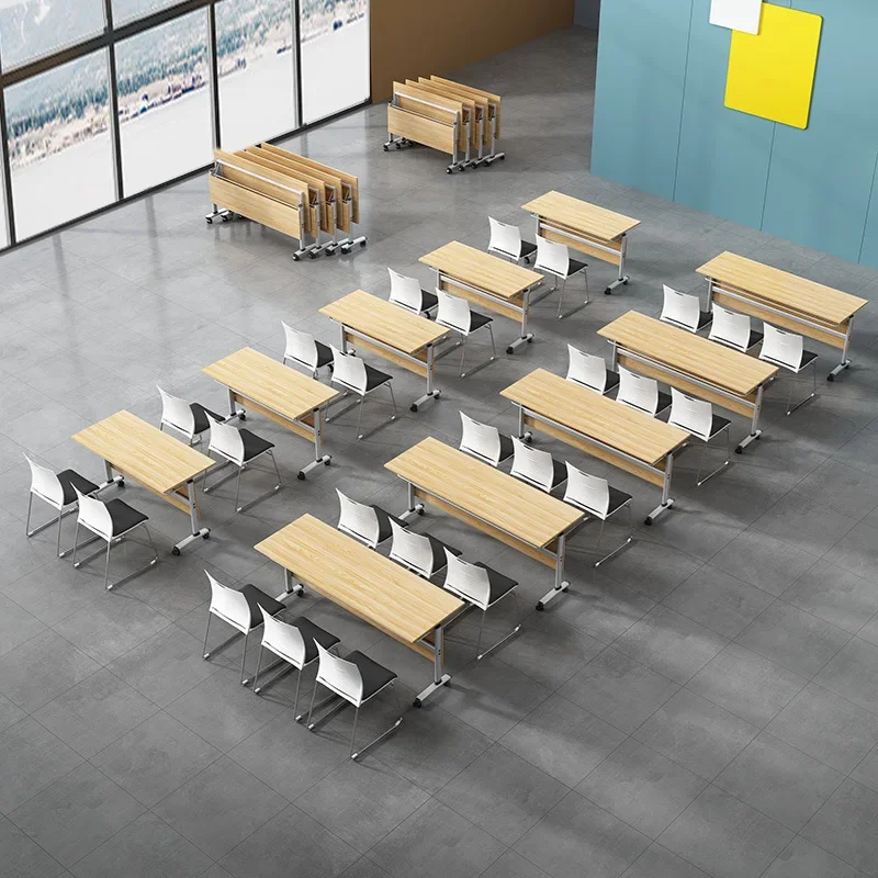 Simple modern folding conference table, staff bar table training table and chairs