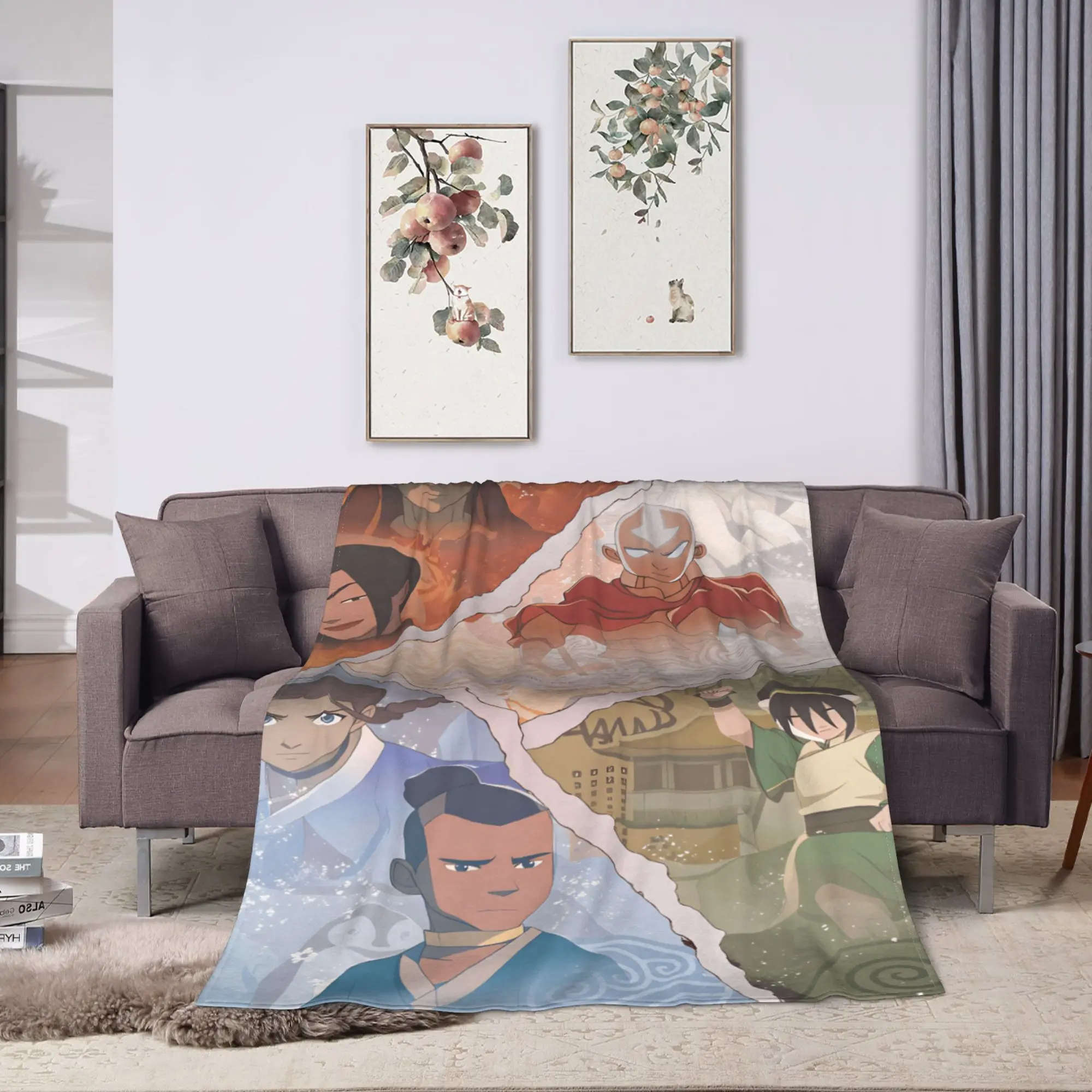 ATLA Avatars The Last Airbender Soft Comfy Blanket  Funny Travel Bedding Throws Living Room Flannel Bedspread Sofa Bed Cover