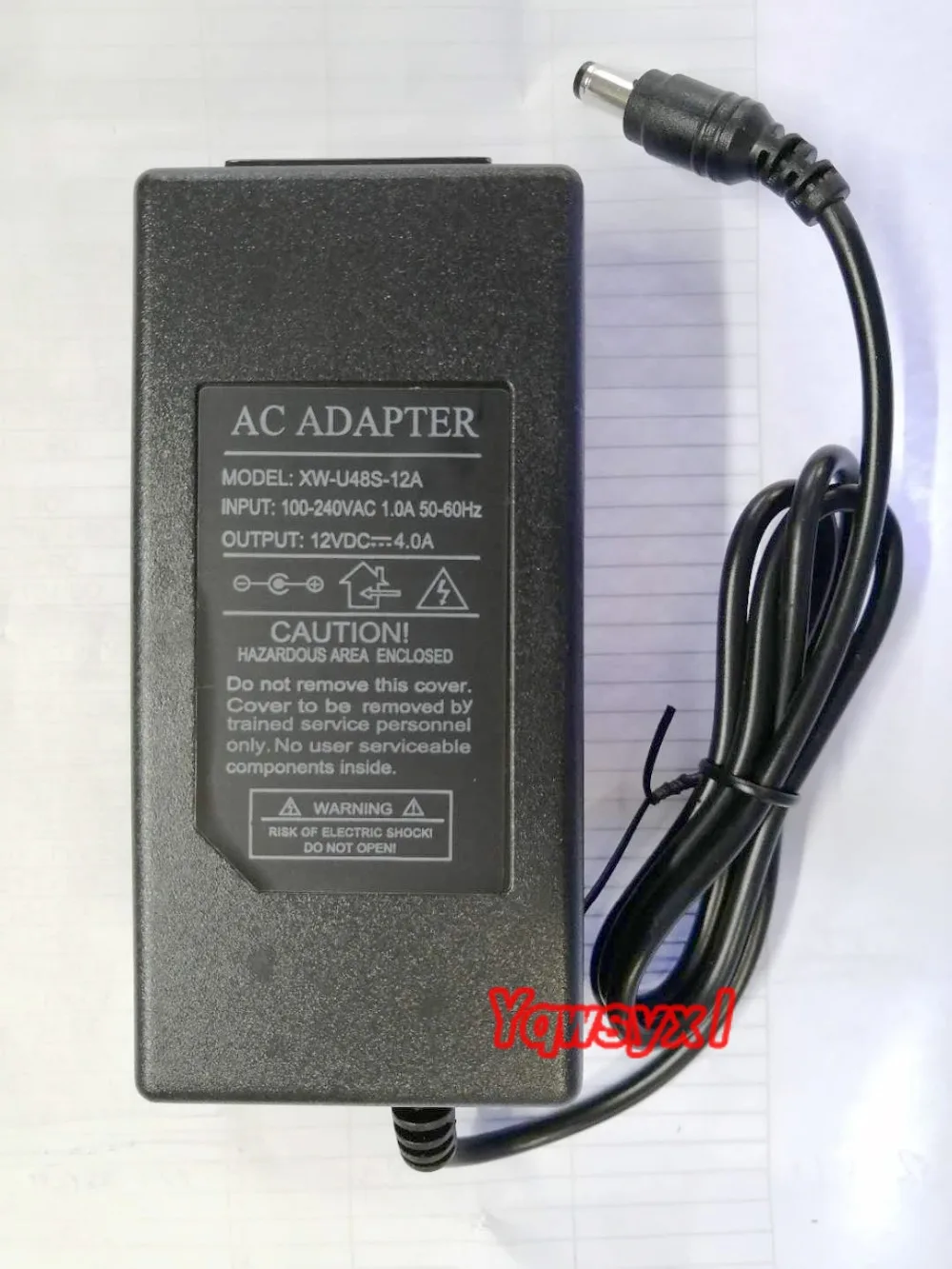 Yqwsyxl 100-240V AC To DC Adapter 12V 4A Power Adaptor Charger Cord  Mains