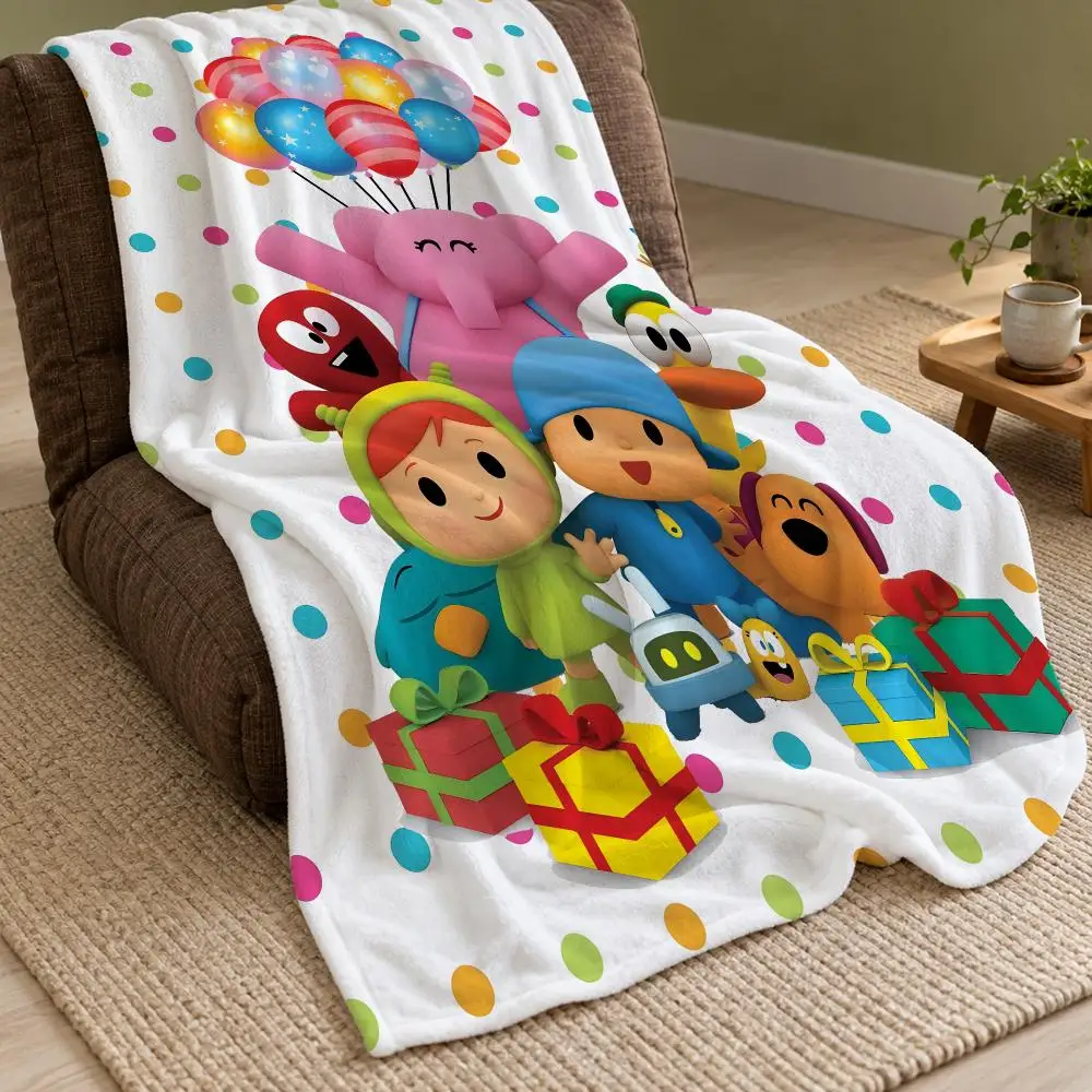 Pocoyo Throw Double Sided Flannel Throw Blanket Soft Warm Washable Home Decor
