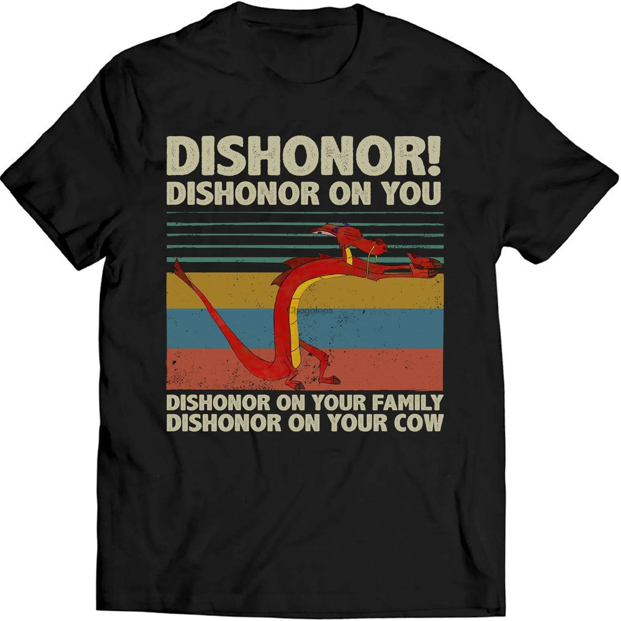 Mushu Lovers Dishonor On You Your Family Your Cow Vintage Shirt MLn Lovers Movie LS T Shirt Unisex mens t shirt herren harajuku