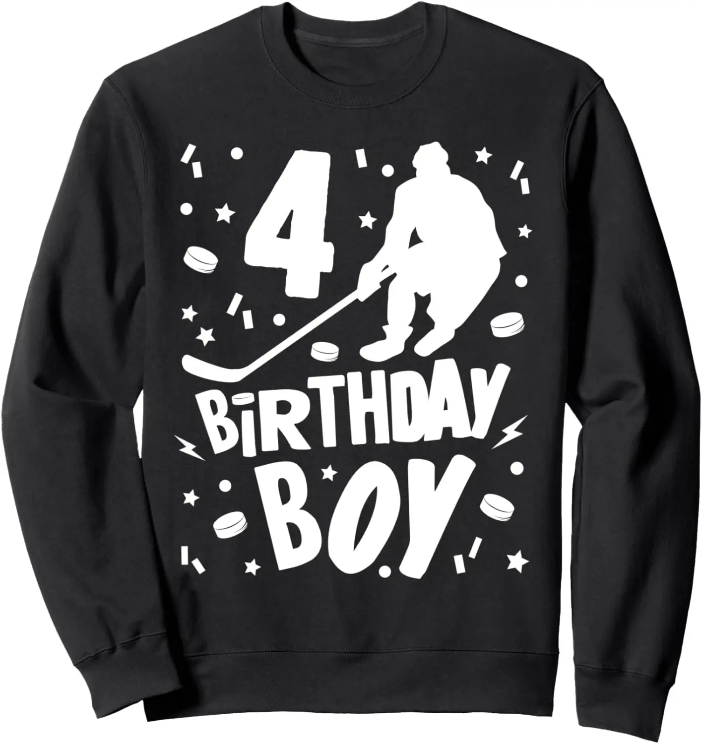 4th Birthday Boy Ice Hockey Kids 4 Years Old Party Gift Sweatshirt