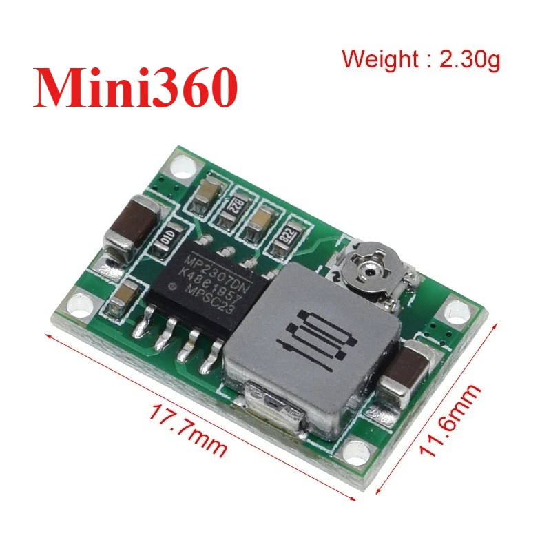1/5/10PCS Mini360 DC-DC HM Buck Converter Step Down Power Supply Module 4.75-23V to 1-17V 340KHz Mini-360 Ultra-small