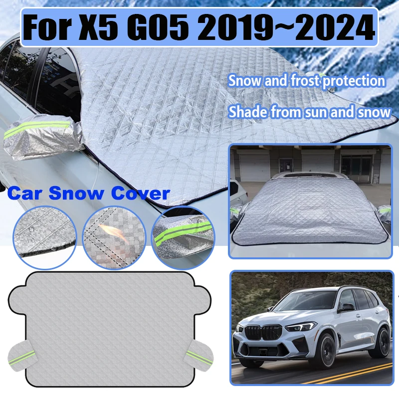 

Автомобильный снежный щиток для BMW X5 G05 2019 2020 2021 2022 ~ 2024 защита от мороза, передние солнцезащитные козырьки на лобовое стекло, утолщенное пальто, аксессуары