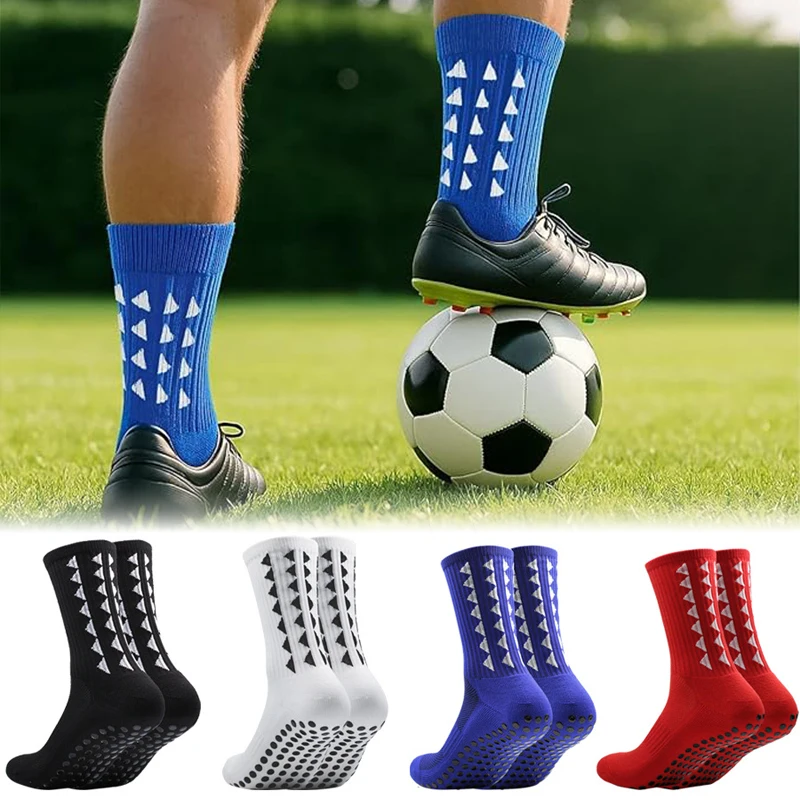 

2Pcs Anti-Slip Grip SocksMen Women Breathable Cushion Football Socks for Basketball Hiking Running Yoga Sweat Absorbent