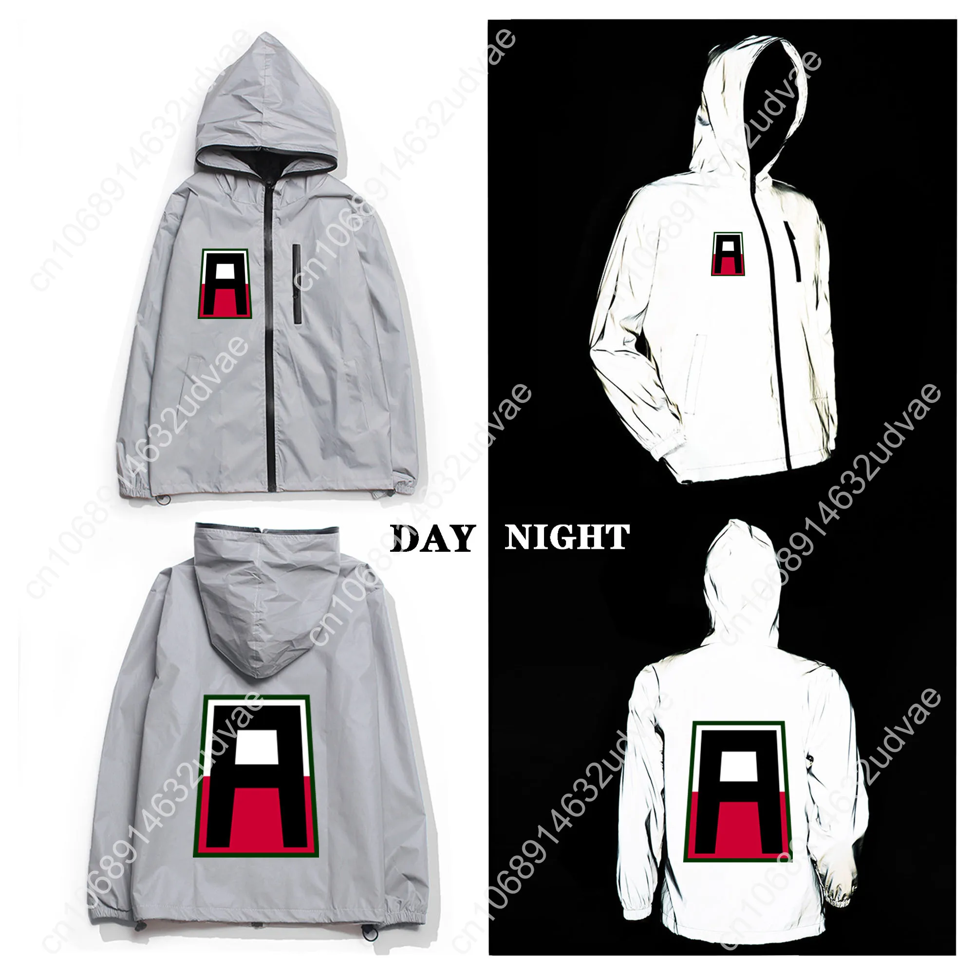 First Army Reflective Jacket Mens Womens Coat Hooded Windbreaker Runing Pocket Jackets Cycling Hiking Zipper Customized Hoodie