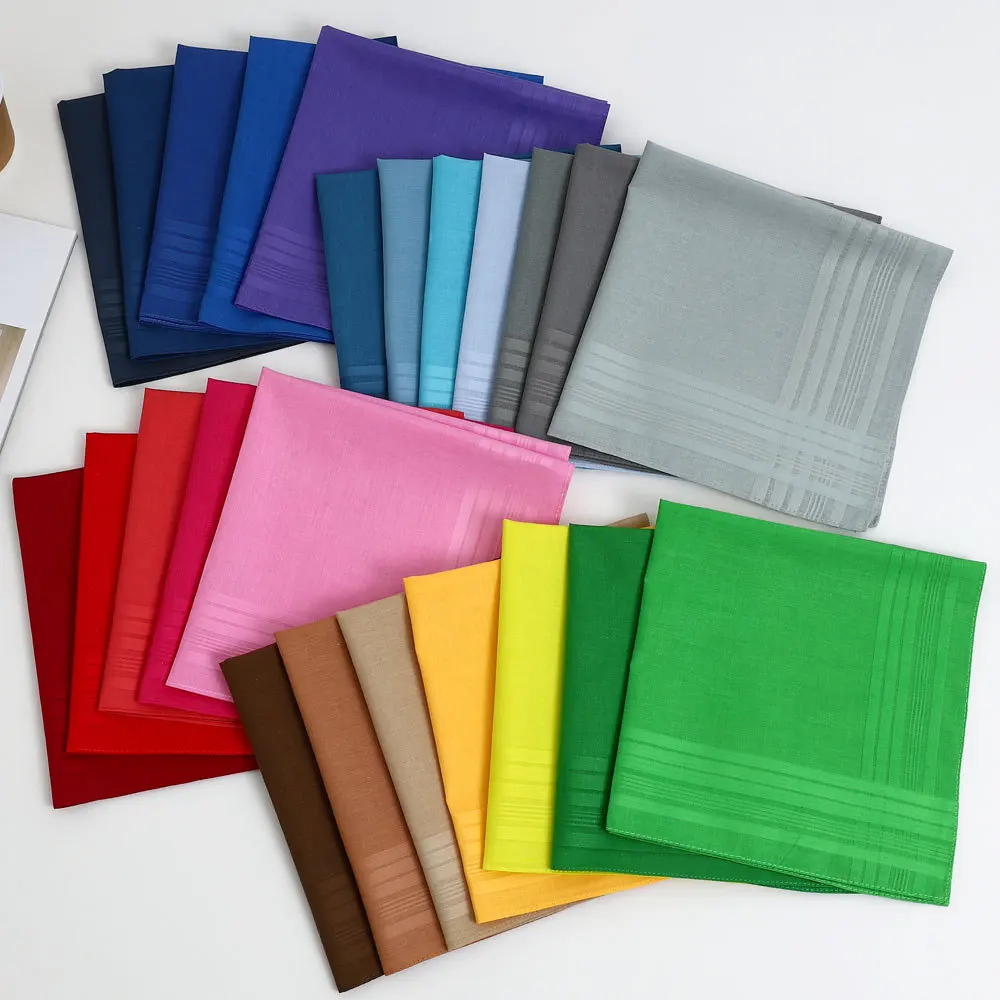 12 szt. Damskich chusteczek z czystej bawełny, męskich chusteczek bawełnianych w jednolitym kolorze, podkładki pod kubki w stylu retro, chłonne ręczniki do wycierania potu.