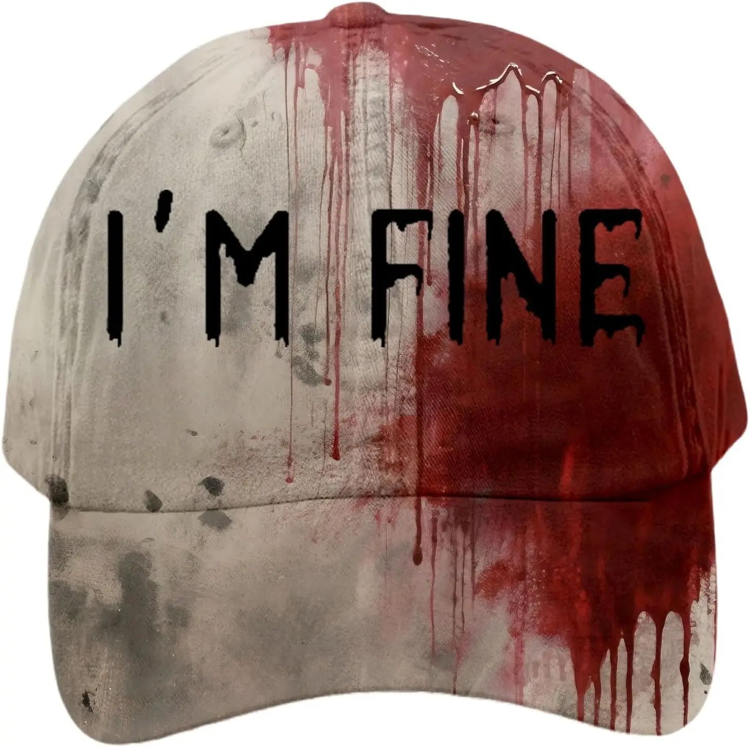 

Halloween Hat Im Fine Baseball Cap Im Fine Hat Funny Halloween Hats Blood Baseball Cap Cool Women Men Unisex Cap