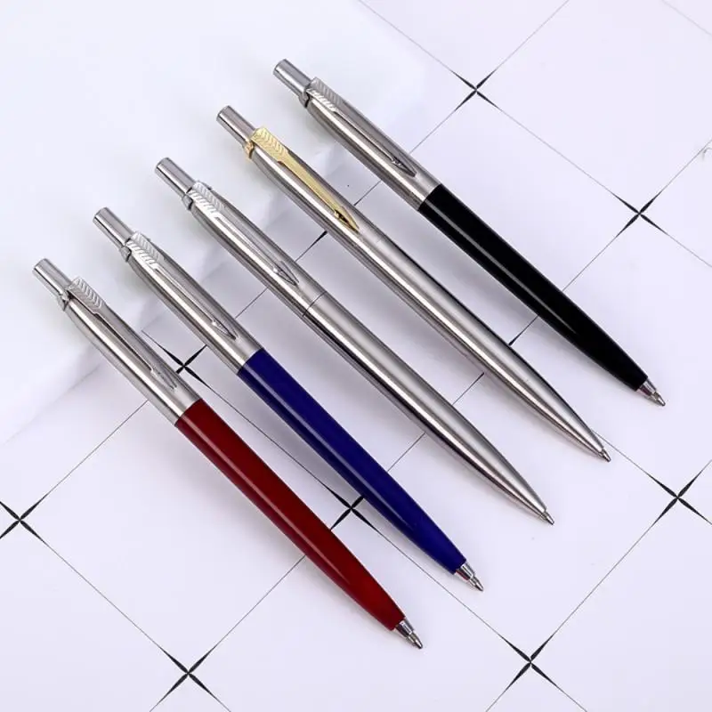 Metal Ballpoint Pen Commercial Press Style Commercial Gift Pens for School Office Core Solventborne Automatic Ball Pen Black Ink