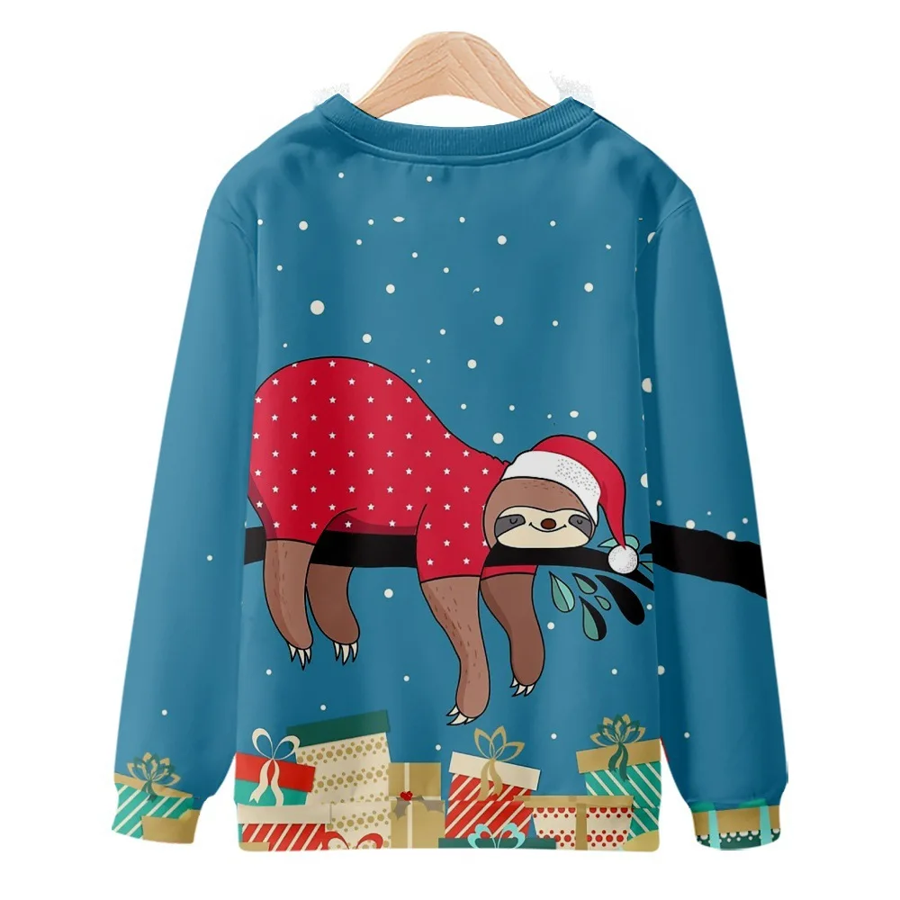 New Christmas Collection Personalized Casual Printing Round Neck Sweater Spring and Autumn Style for Men and Women 1