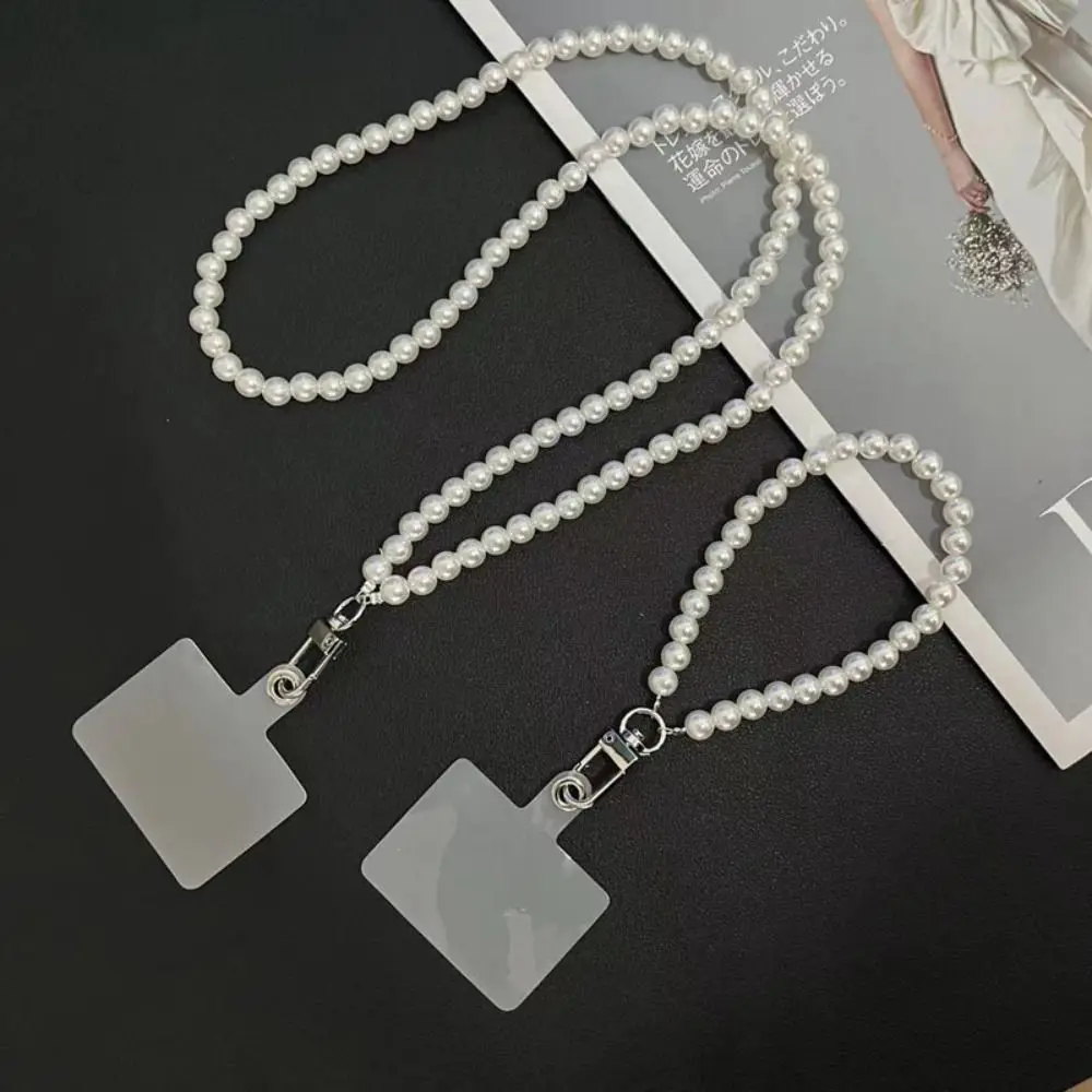 Fashion Crossbody Pearl Phone Lanyard Luxury Universal Phone Anti-lost Rope Hand-beaded Hanging Cord Phone Accessories