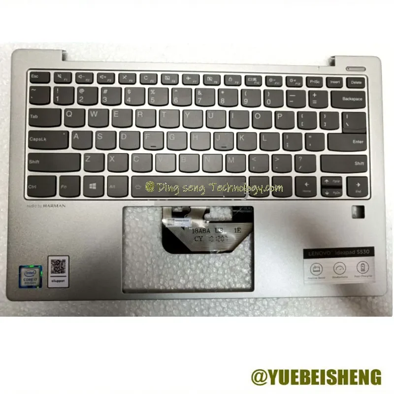 

95%New/org For Lenovo IdeaPad AIR13 AIR 13IWL AIR 13IKB S530 S530-13 S530-13IWL Palmrest US Keyboard Upper cover Backlit Silver