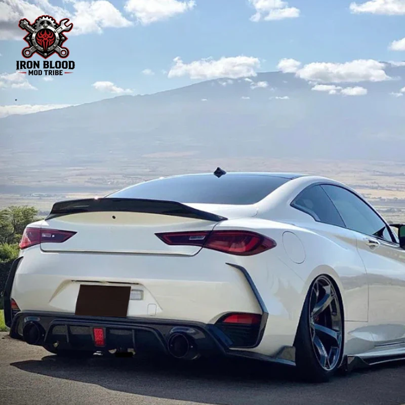 Suitable for Infiniti Q60S carbon fiber diffuser 2017-2022 rear bumper lip with corner guards