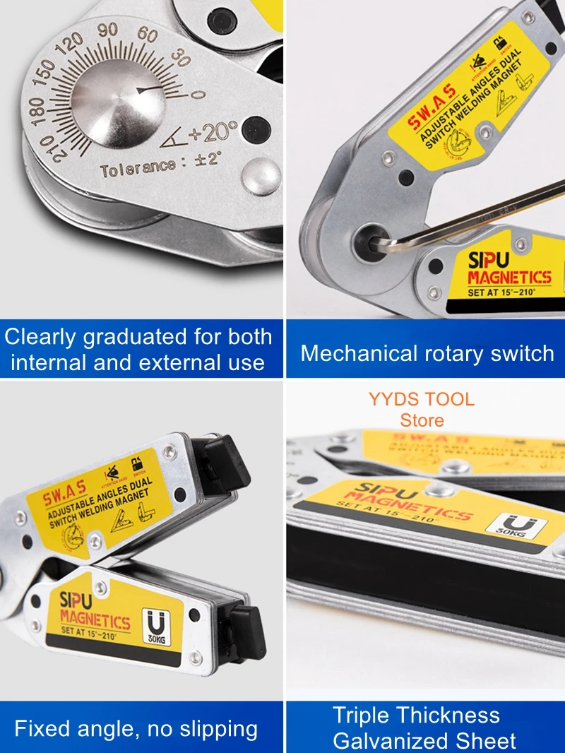 Magnetic welding fixed auxiliary tools 90 degrees right angle welding god beveled angle multi-angle switch positioner