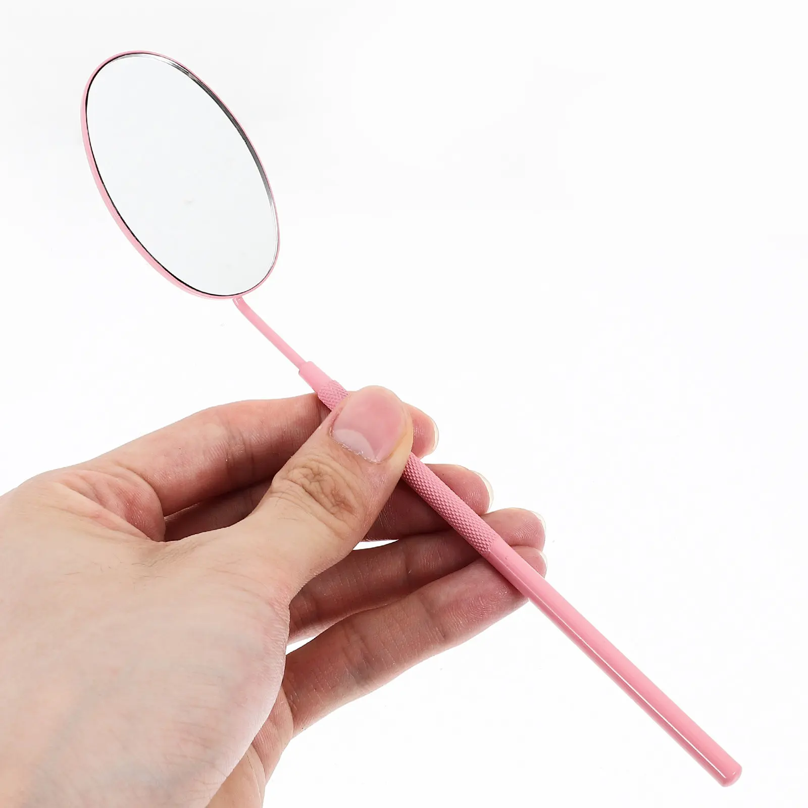 High Clarity Lash Mirror Stainless Steel Frame Long Handle Eyelash Extension Tool for Home Salon Use Face Mouth Inspection Lash