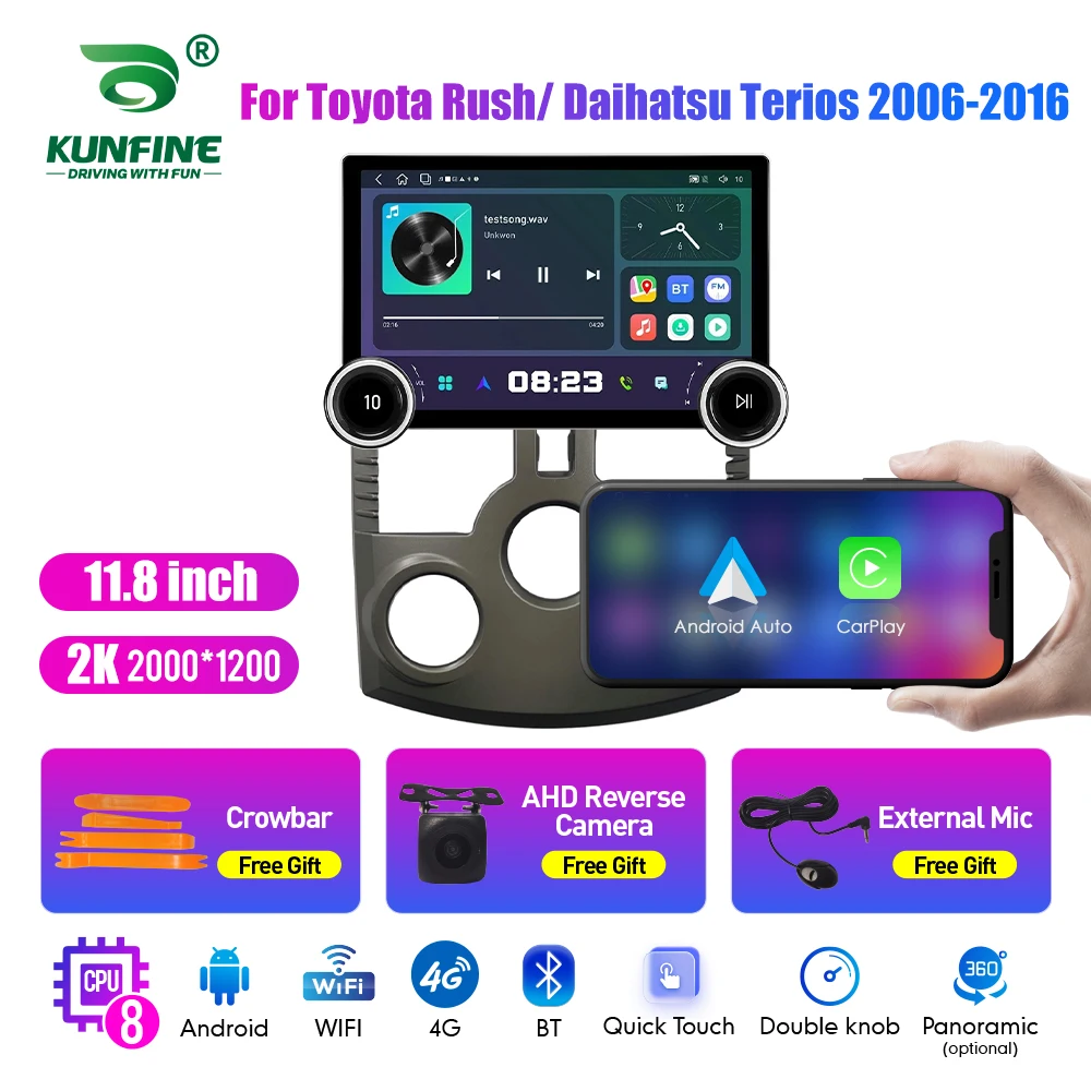 

11.8 Inch 2K Double Knobs 2 Din Car Radio For Honda Terios 2006-2016 Car Radio DVD Multimedia Video Player Android Auto Carplay