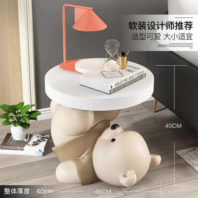 Home Decor Vitality Bear Statues Coffee Table Living Room Decorative Creative Cartoon Animals Side Table Bedside Cupboard