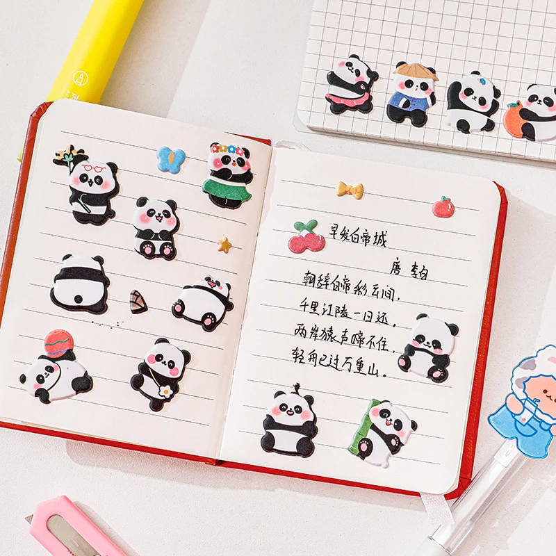 3d Gezwollen Bulk Stickers Panda Stereo Bubble Sticker Voor Diy Scrapbooking Dagboek Album Decoratie Briefpapier Sticker