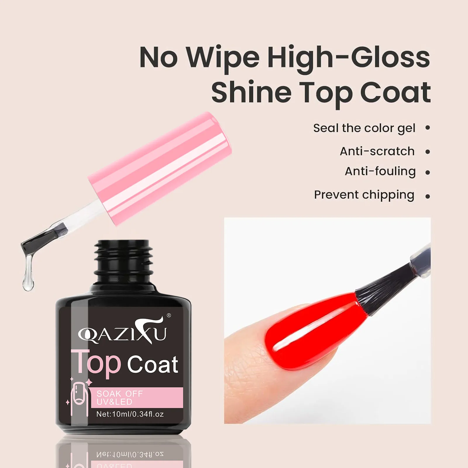 QAZIXU 1-3Pcs 10ml Functional Gel Nail Art Set with Base Coat and Top Coat, Matte Top Soak Off for Nail Art Design Tool