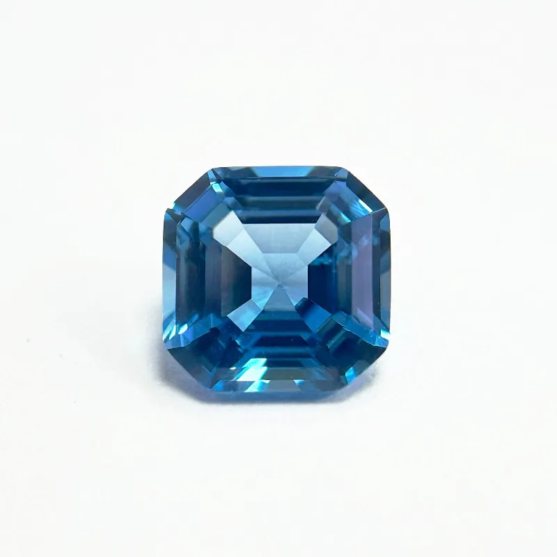 Im Labor gezüchteter Saphir in Asscher-Schliff, Aquamarinfarbe, VVS1, Charms für die Schmuckherstellung, DIY-Ring, Halskette, Ohrringe, Hauptmaterialien – Detail 2