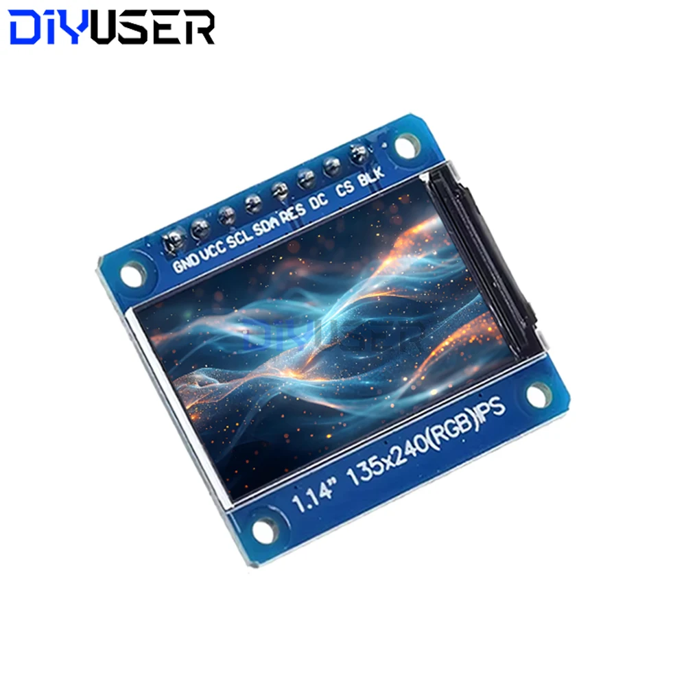 1.14 Inch IPS TFT LCD Display Module 135x240 SPI ST7789 Driver, 65K Color LCD Screen for Raspberry Pi ESP32 STM32 DIY