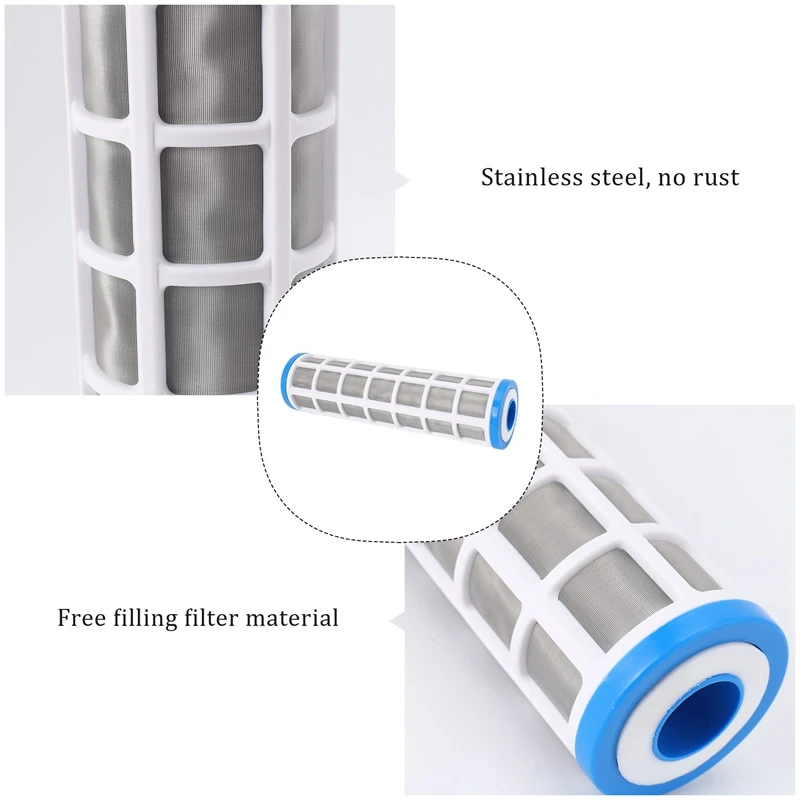 10 Inch Stainless Steel Wire Mesh Filter Cartridge Water Purifier Pre Filter For Scale Prevention