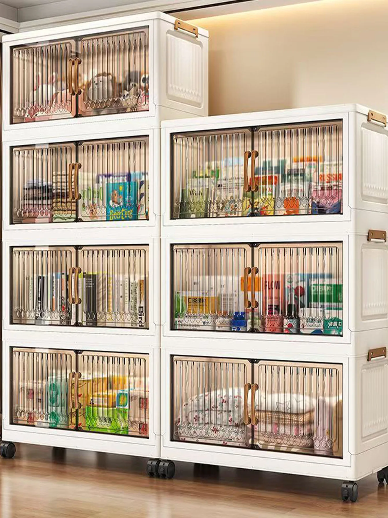 Armario de Almacenamiento Plegable Resistente con Ruedas – Organizador de Juguetes y Ropa para Bebés de Múltiples Niveles para Dormitorio, Ahorra Espacio para Niños