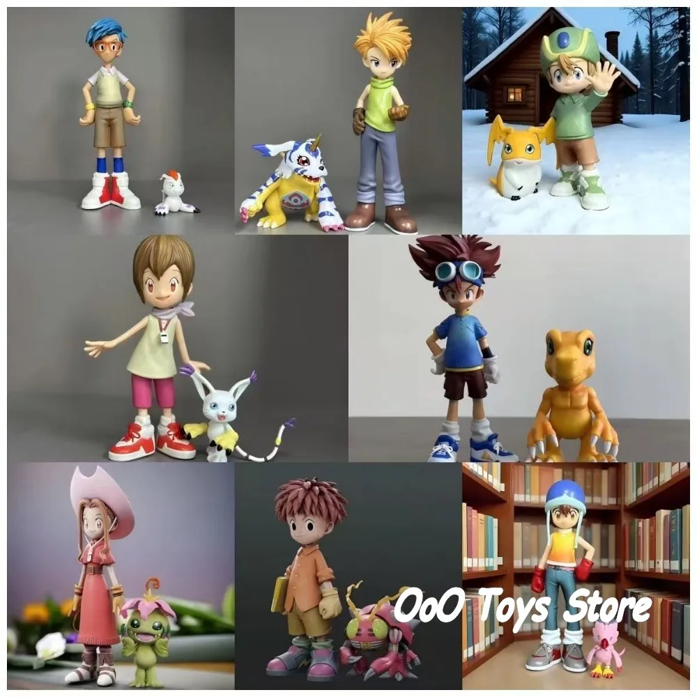 Anime digimon figuras de aventura oito personagens principais figura de ação pvc estátua coleção modelo brinquedos presentes 5-16cm