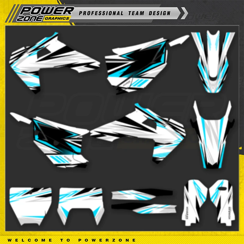 

PowerZone для Husqvarna Decal 2019-2022 TC FC TX FX FS 2020-2023 TE FE Custom Team мотоциклетные графические наклейки комплект наклеек 96