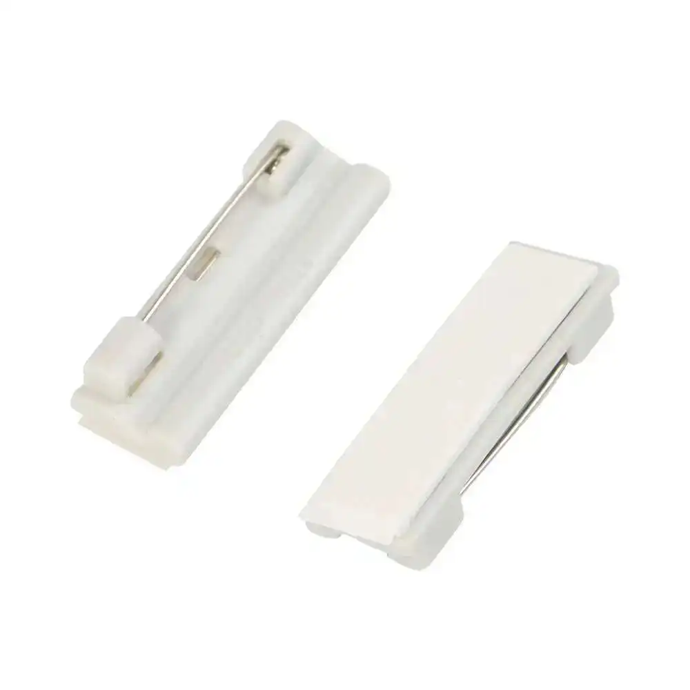 10pcs Sticky Shelf Adhesive Plastic Pin Back Suitable Name Badge Back Plastic Safety Badge Pin Backs